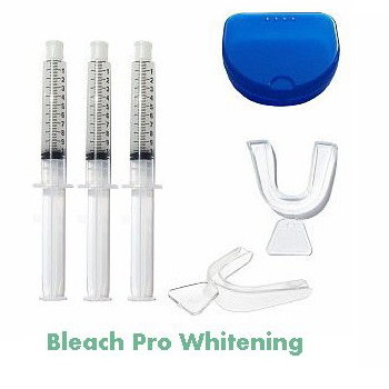 teeth whitening kit 3 extra large 10ml syringes with dental trays, case 